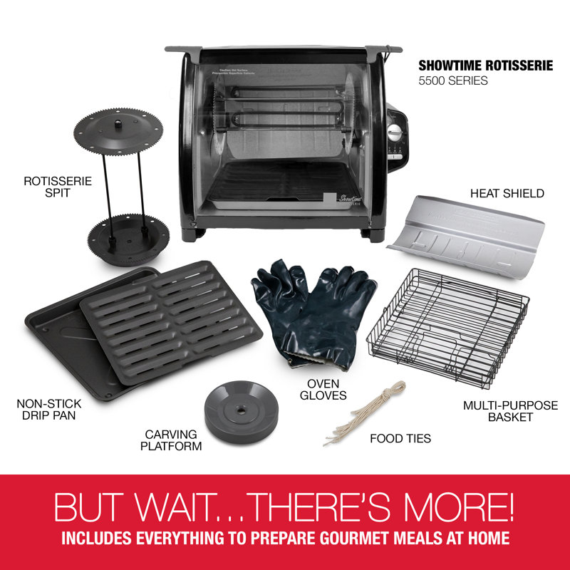 Ronco Black Stainless Steel Large Capacity Countertop Rotisserie Oven