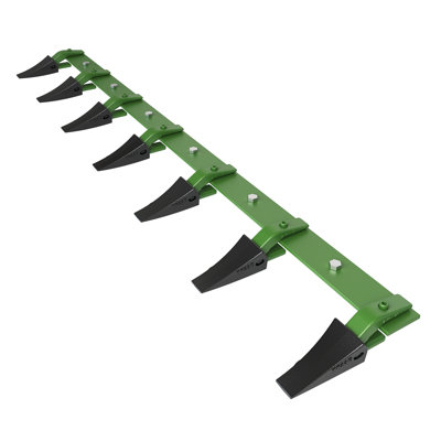 Heavy-Duty Steel Bucket Tooth Bar for Tractor Loader – 4560 lbs Load, 6 Replaceable Teeth, No-Drill Bolt-On, Efficient Soil Excavation & Bucket Protection, Fits ≤1/2" Edge – Tooth Tip Black + Tooth Shank Green | 60 Inches