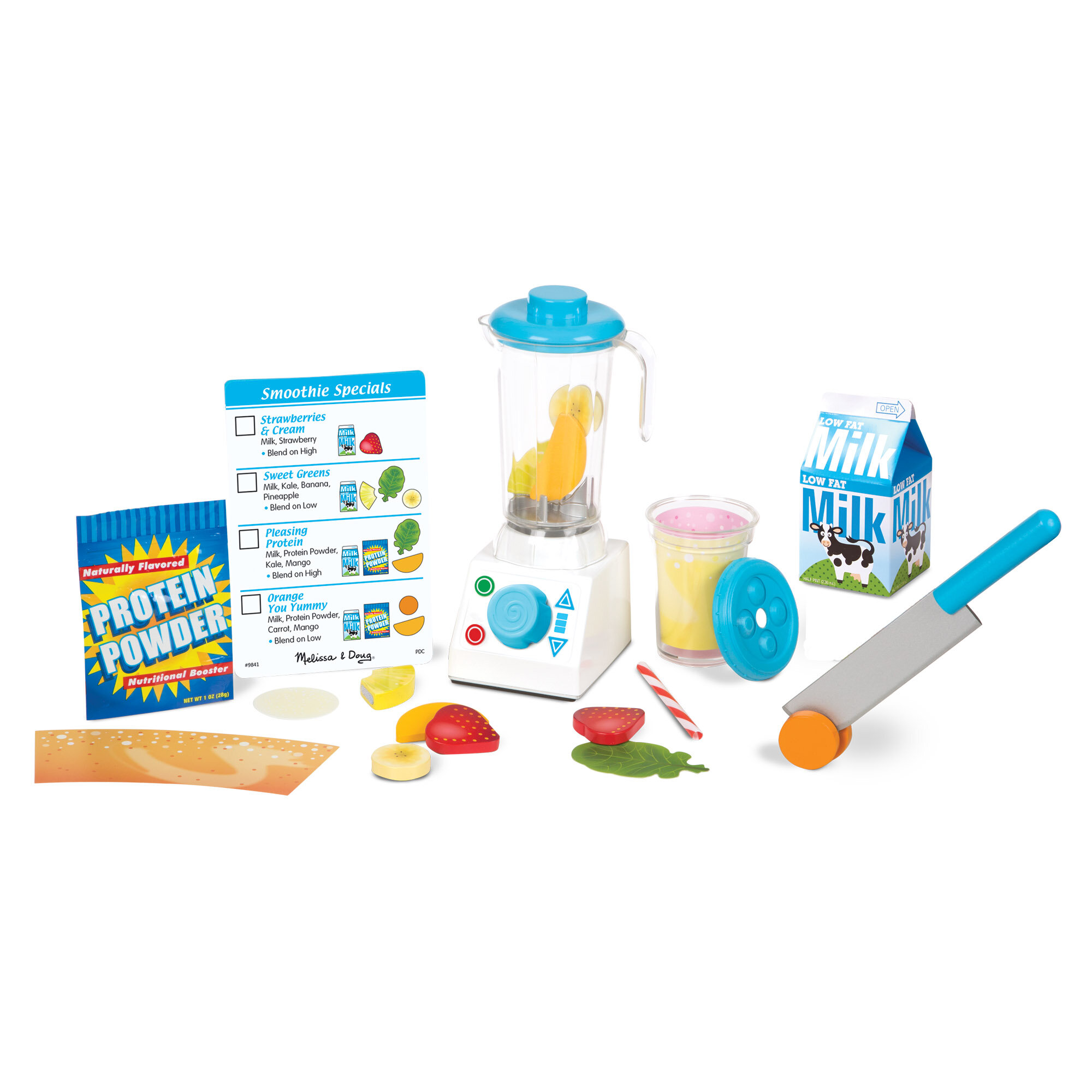 Melissa & Doug Smoothie Maker Blender Set with Play Food - 22 Pieces
