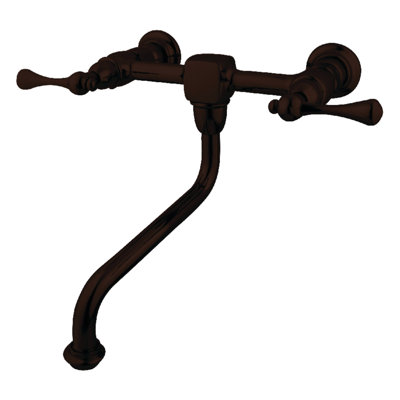 Kingston Brass Heritage Two-Handle 2-Hole Wall Mount Bathroom Faucet