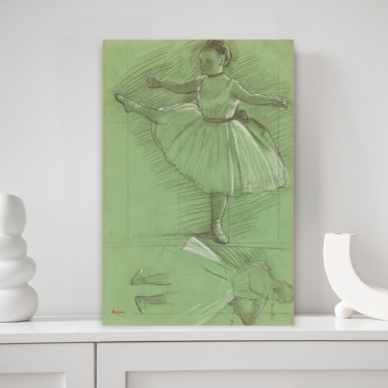 Deux études de danseuses, vers 1873. Estampe d'art mural abstrait contemporain., H 18 po x l 12 po