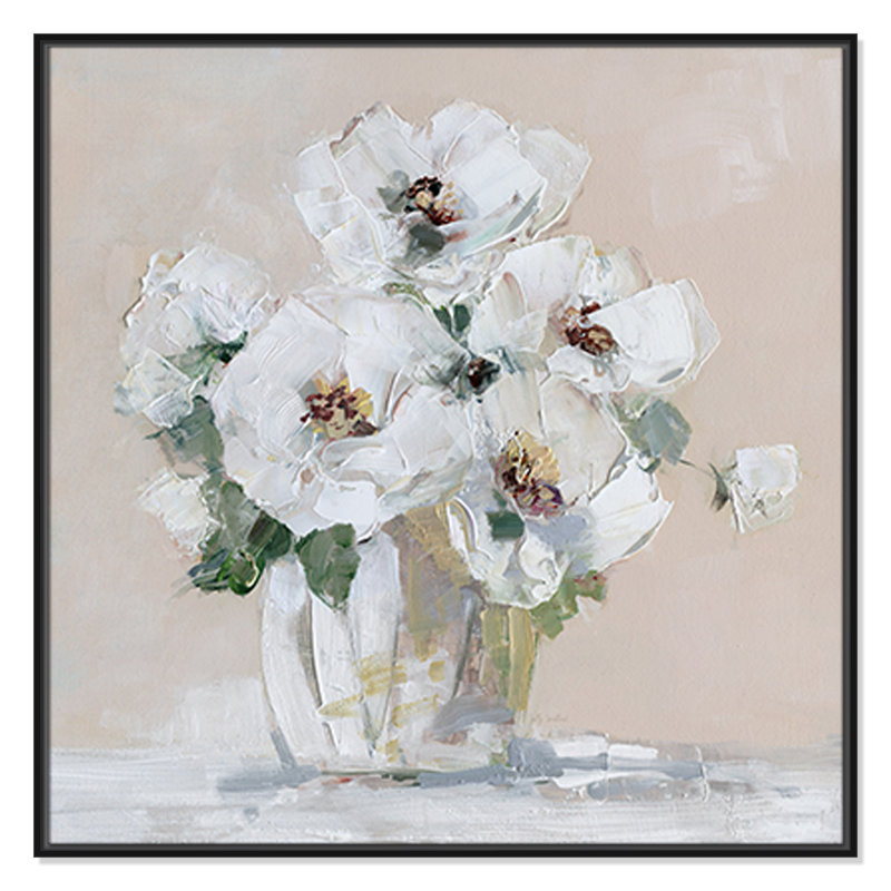 Soft White II par Sally Swatland, H 37,5 po x l 37,5 po x P 2 po, Noir