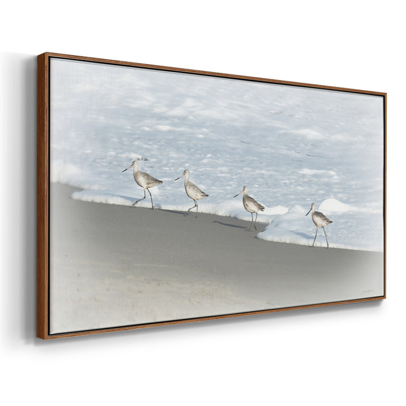 Sandpipers II - Toile tendue avec châssis encadré - Prêt à être accroché, H 25 po x l 49 po, Noyer
