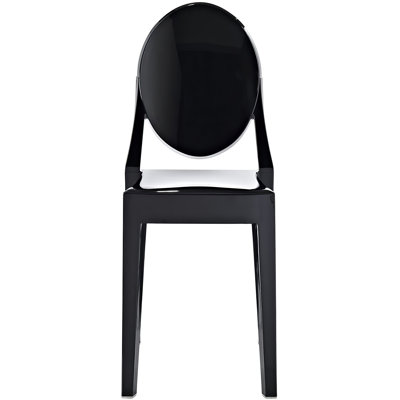 Chaise d’appoint empilable en noir King Louis