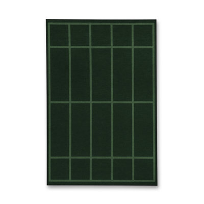 MOSSO Green Striped Washable Woven Backing Area Rug