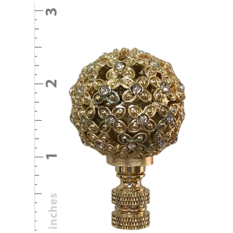 Faîteau de lampe à motif floral, Laiton poli