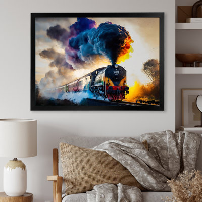 Train On The Move I - Transportation Train Canvas Wall Art