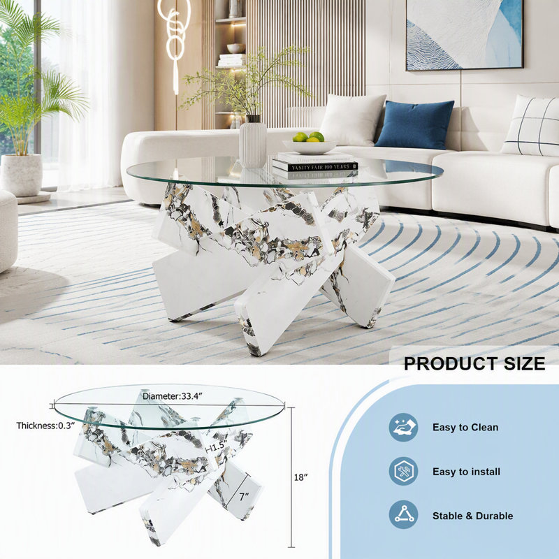 table basse unique au design moderne, White