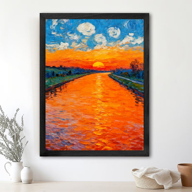 Reproduction d'art encadré noir rétro, H 11 po x l 9 po