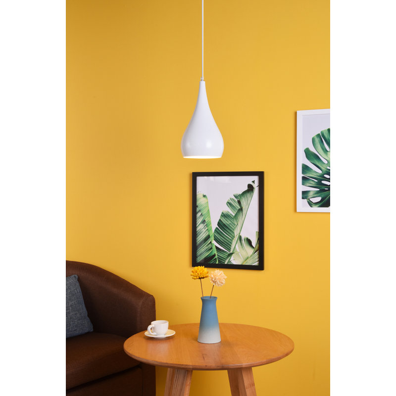 Luminaire suspendu en forme de goutte à 1 lumière Barok, Blanc