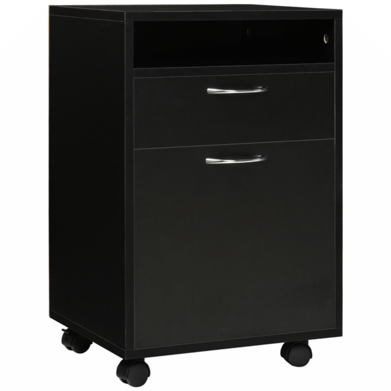 15.7'' Wide 1 -Drawer Mobile File Cabinet, Black
