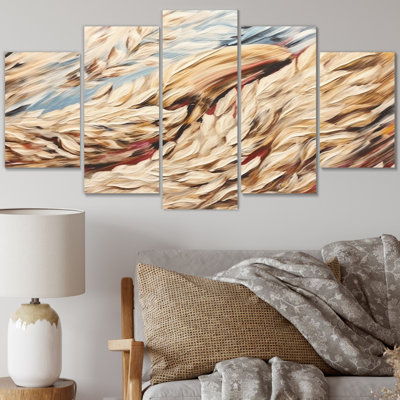 «Terracotta Bliss Abstract V», reproduction d'art abstrait mural - 5 panneaux