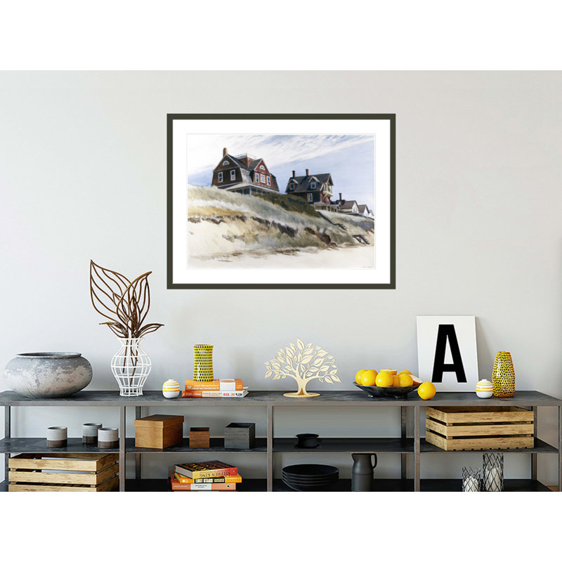 Chalets à Wellfleet par Edward Hopper - reproduction d'art encadrée, H 31,83 po x l 41,5 po