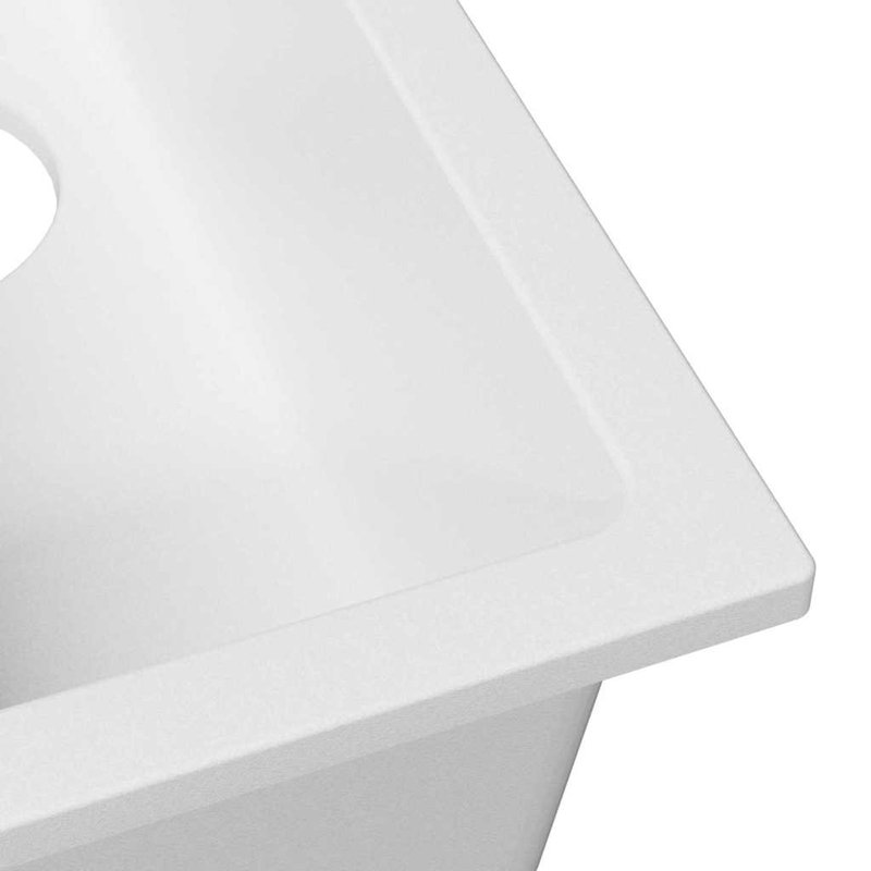 Kitchen Sink Granite, 14cm H  x 21cm W  x 44cm D, White