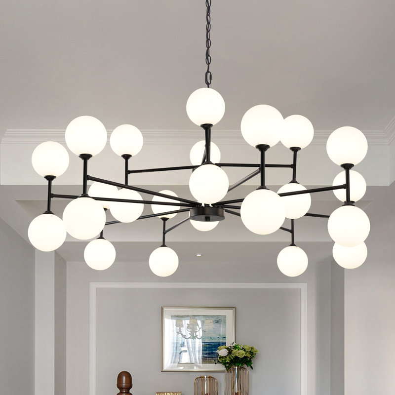 24-light White Bubble Chandelier Modern Chandelier Sputnik Chandeliers Living Room Chandelier
