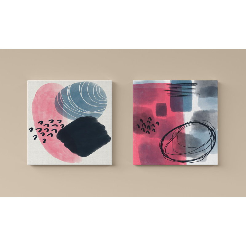 Élégantes toiles décoratives (2 pièces) de 15,8 po x 15,8 po chacune | 100% toile avec cadre 100% bois | Parfait pour la décoration de salon ou de chambre à coucher, art accrocheur pour les espaces modernes