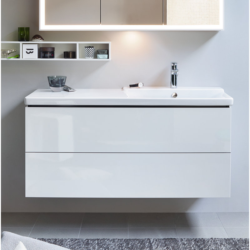 40.13'' White High Gloss Wall-Mounted Single Vanity