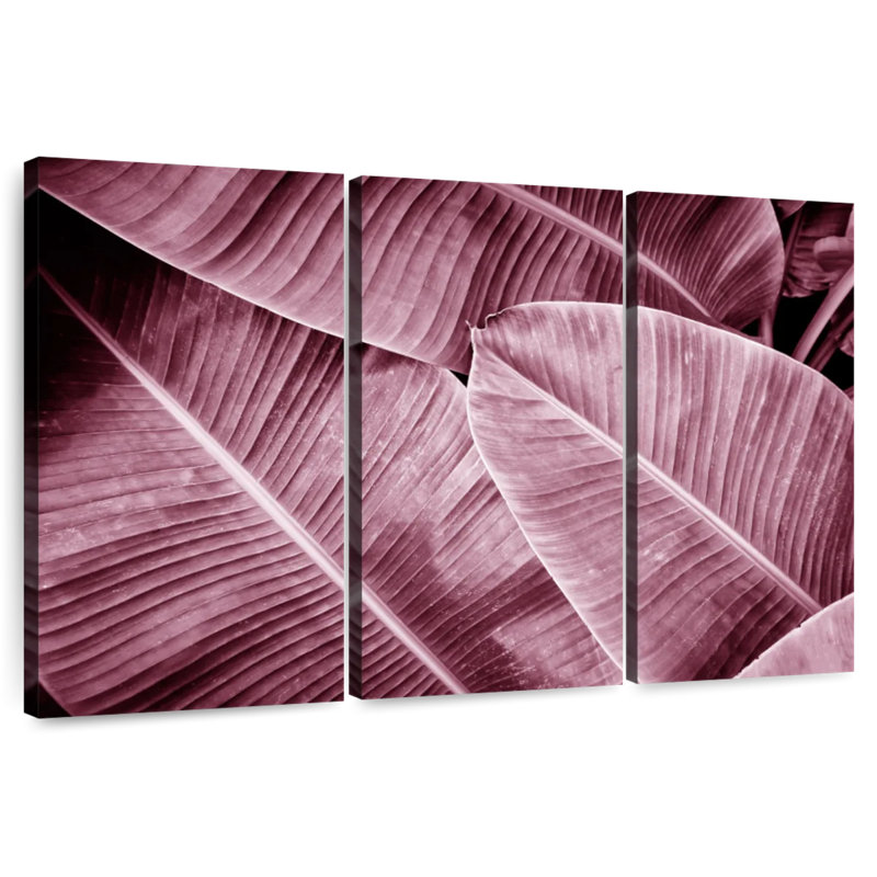 Harnek feuilles de bananier roses, H 28 po x l 45 po