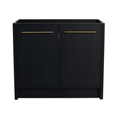 Bathroom Vanity 36 Inch - Freestanding, Black Chestnut Texture Cabinet Chestnut, Freestanding Pattern