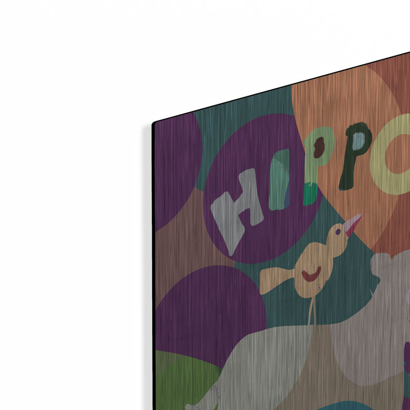 Art mural en métal «Hippo» par Holly McGee, H 24 po x l 16 po