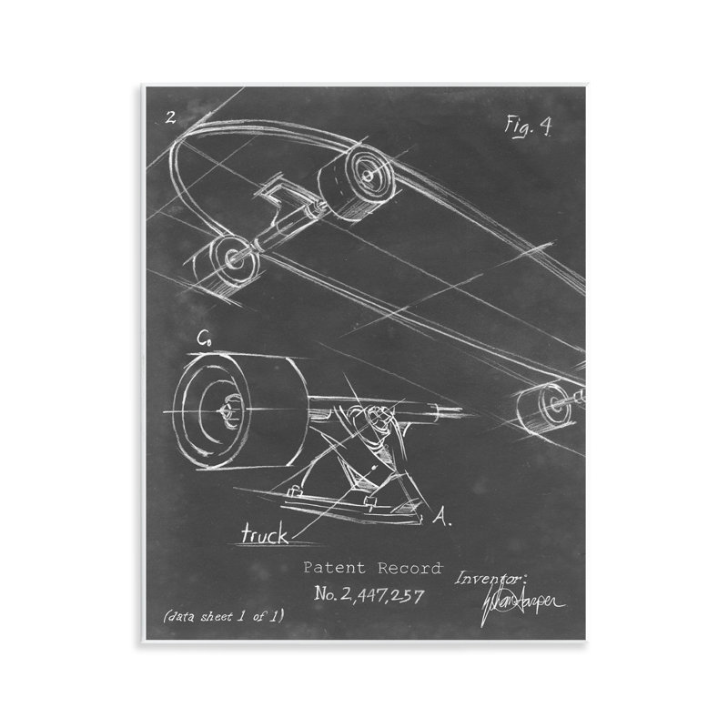 «Skateboard Truck», art mural sur plaque par Ethan Harper