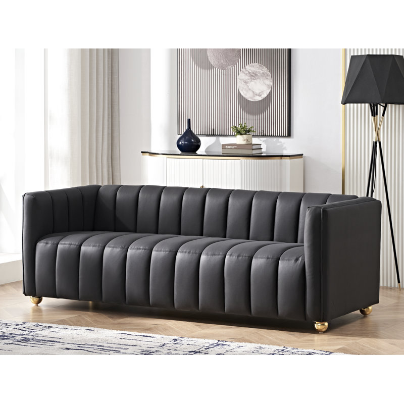 82.7'' Upholstered Sofa, Black