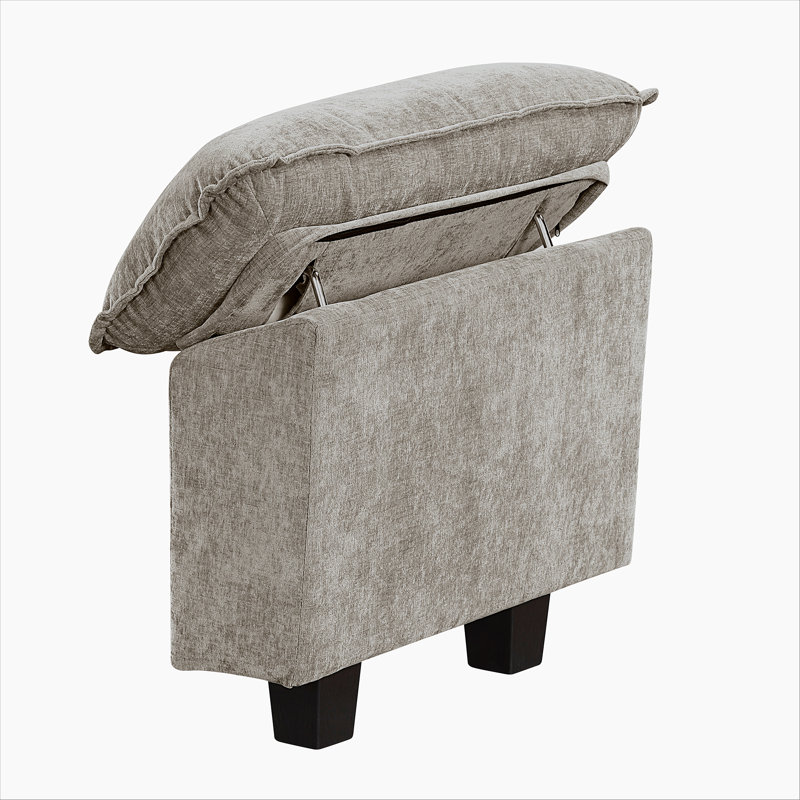 Canapé modulaire modulaire moderne et contemporain Snyder, Chenille étain foncé, H 35 po x l 110,5 po x P 110,5 po