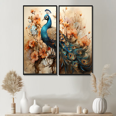 Ornement de fleur de paon classique classique IV - art mural moderne