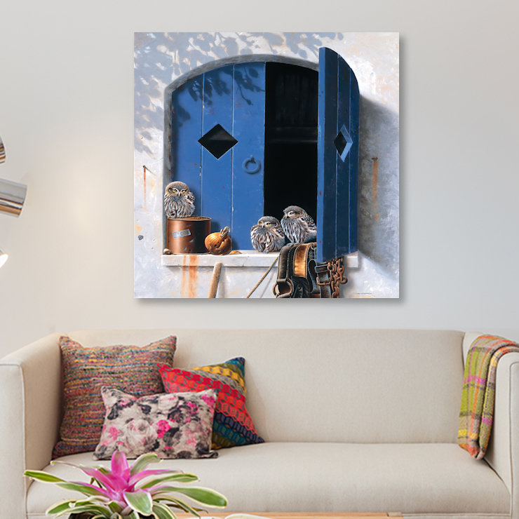 «Visiting Birds I», impression sur toile, H 12 po x l 12 po x P 0,75 po, Toile tendue, Pas de tapis