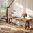 Solid Wood Entryway Bench, 63" Long Farmhouse Shoe Bench For For Indoor, Hallway, Dining Room, Living Room