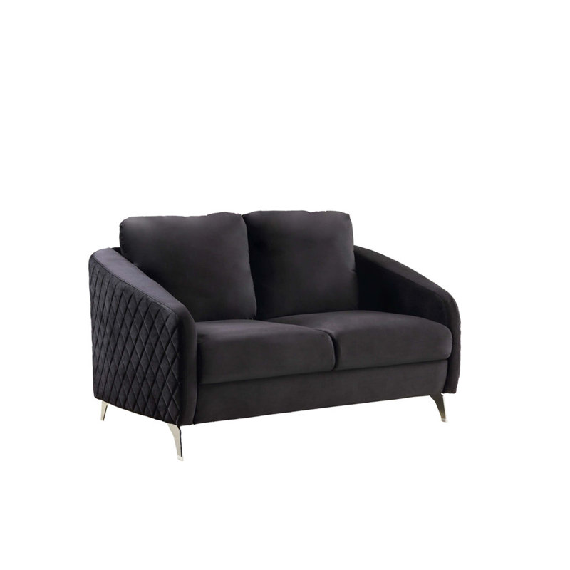 Causeuse moderne en velours 55 "Sofia, Noir