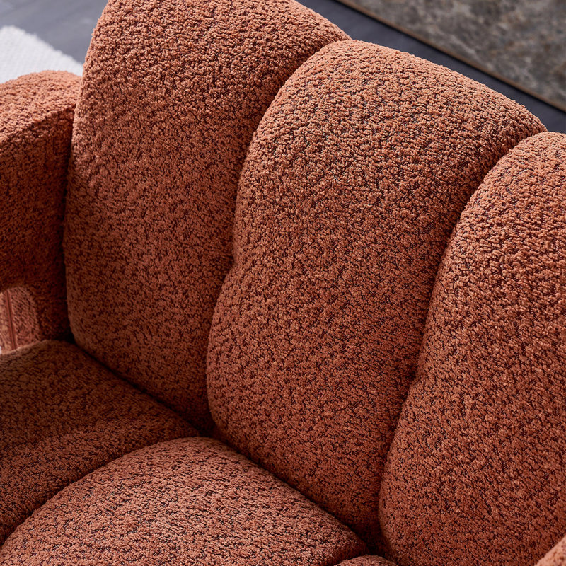 Fauteuil d'appoint rembourré Boucle, Orange