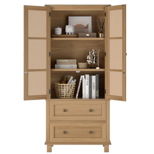 https://assets.wfcdn.com/im/76473262/resize-h310-w310%5Ecompr-r85/2344/234482444/2-door-2-drawer-tall-locker-with-faux-rattan-and-faux-solid-wood-surface-644h-x-2854w-x-15d.jpg