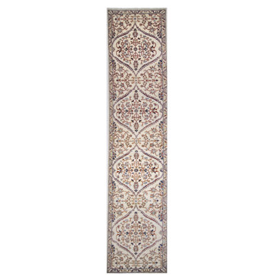Hand Knotted Wool Area Rug in Beige