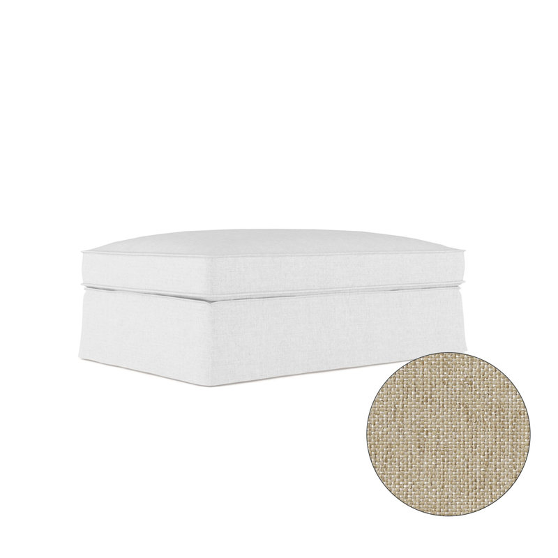 Mulberry Ottoman, Plush Velvet Oyster, Weathered