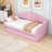 Twin Velvet Upholstered Daybed with Trundle and USB Charging Station-1351845303