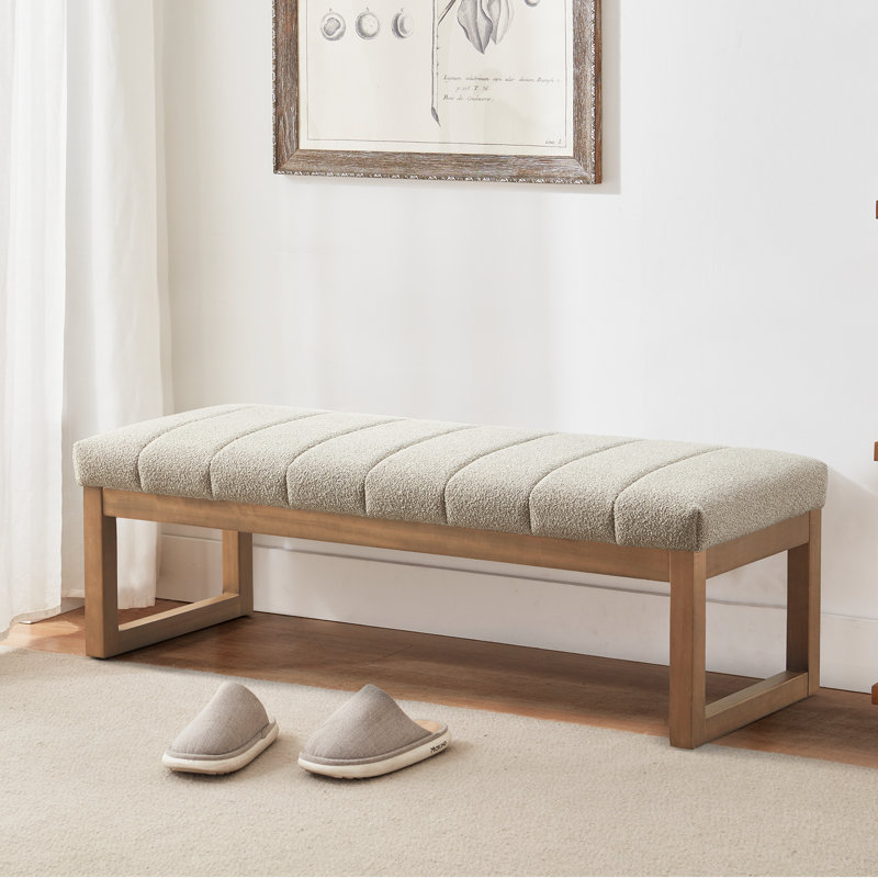 Banc rembourré de 53 po de largeur, Brun