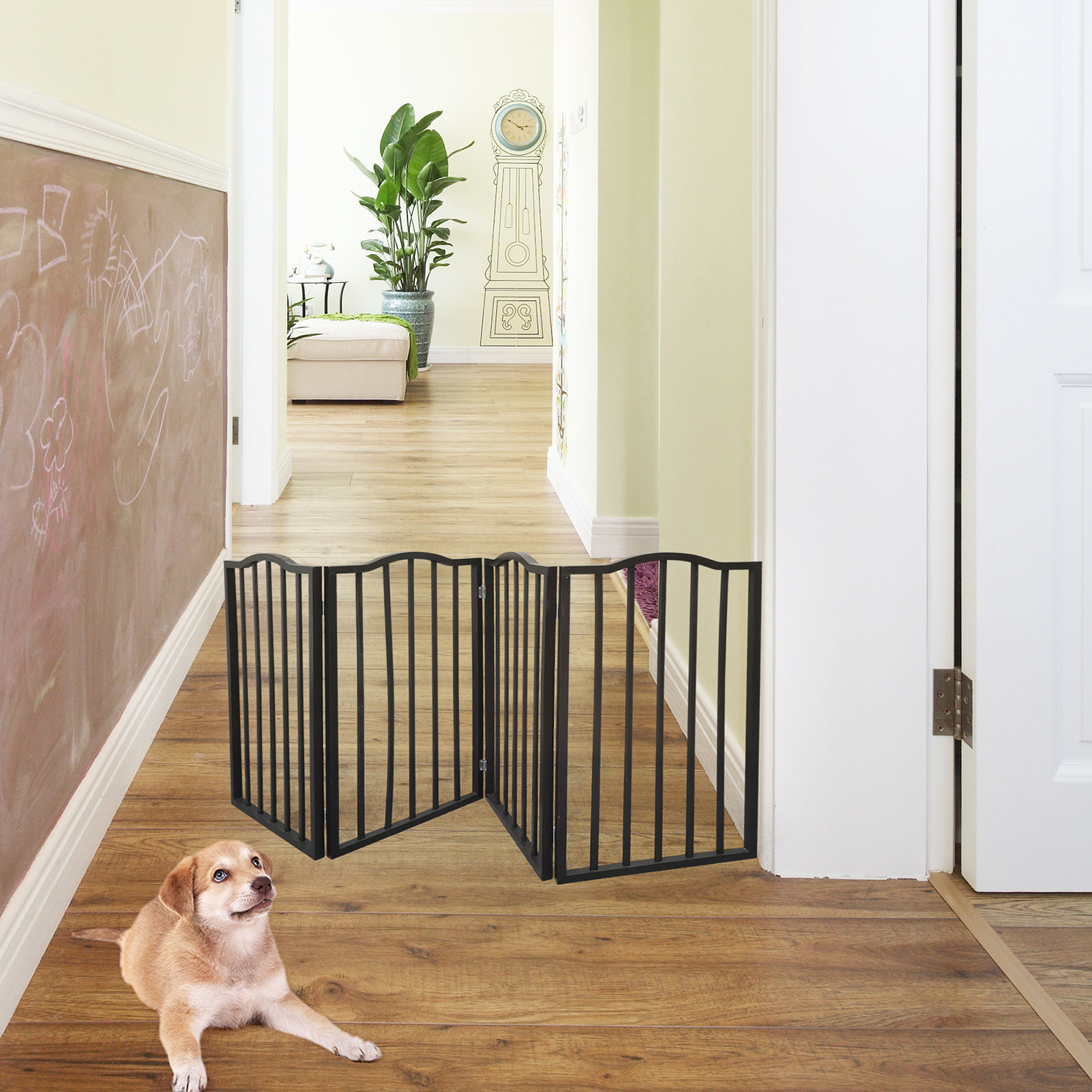 Tucker Murphy Pet™ Deshazier Wood Free Standing Pet Gate Wayfair Canada