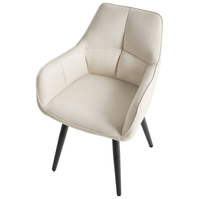 48 cm H Upholstered Armchair in Beige, Light Beige