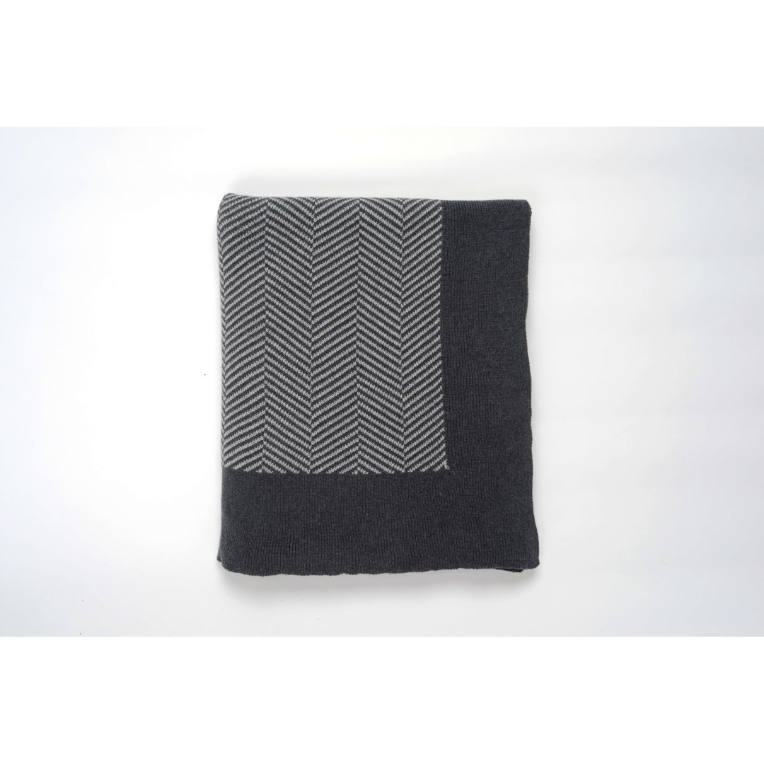Herringbone Knitted Throw Blanket Darzzi