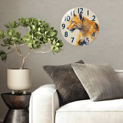 Horloge murale silencieuse en verre trempé de 30 cm, « Horloge Panthère géométrique », sans tic-tac, fonctionne avec des piles AA (non incluses), décoration artistique pour la maison