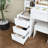 Modern Vanity Desk with LED Lighting & Charging Station, 4 Drawers & Open Storage Shelves, Hair Dryer Holder & Matching Dressing Chair-453480185