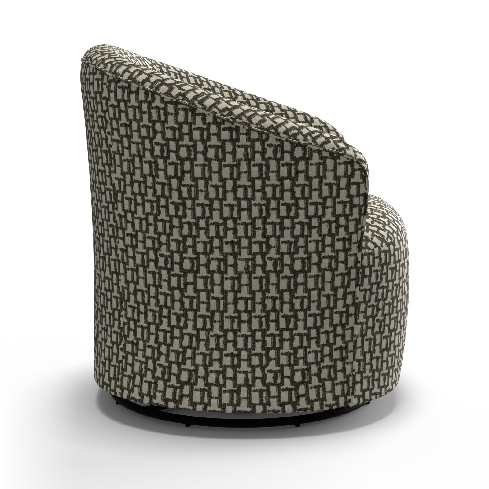 Jude Upholstered Swivel Nursery Chair, Sinatra Mushroom Graphic Print Performance