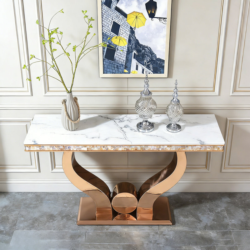 Console multifonctionnelle et élégante, H 33,46 po x l 47,24 po x P 15,75 po, Blanc
