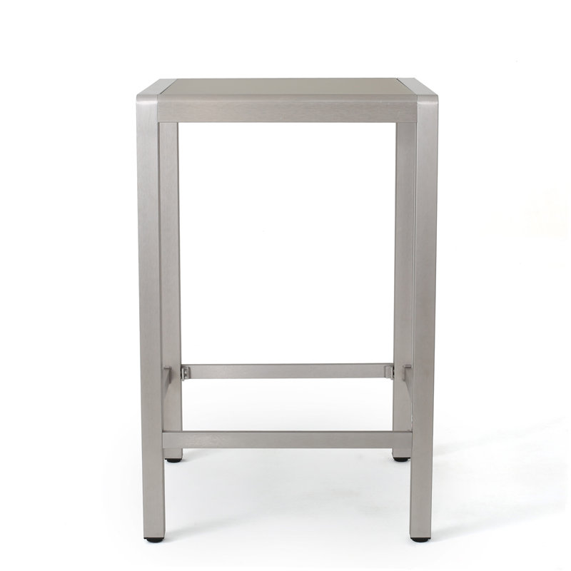 Caggiano Square Glass Outdoor Bar Table
