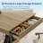 71" Dining Table with 2 Drawers, Rectangular Table for 6-8, Double C-Shaped Pedestal, Large Kitchen Table-578020419