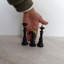 3 pièces d'échecs en résine noire et dorée Figurines décoratives sculptures d'échecs modernes pour bureau à domicile