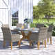 Akiva 52'' Round 6 - Person Outdoor Dining Set with Sunbrella Cushions