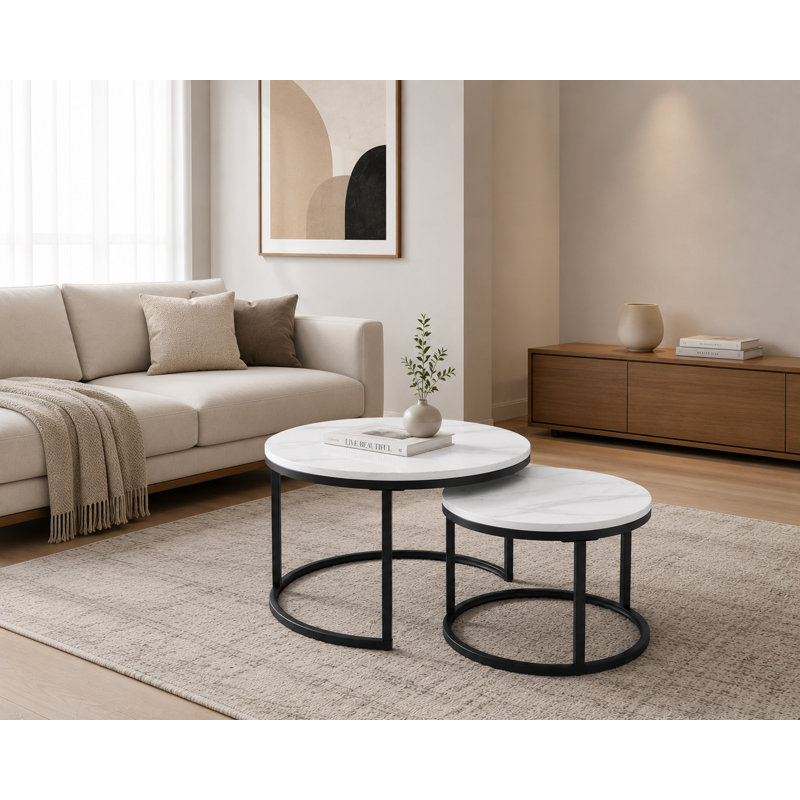 Ensemble de tables basses gigognes 2 pièces