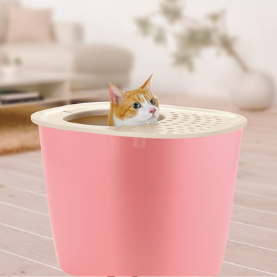 Plastic Enclosed Litter Box with Scoop